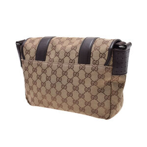 Gucci messenger beige leather canvas bag brown GG crossbody